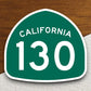 California state route 130 road sign sticker, road trip sticker, highway sign, room decor, travel sticker