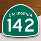 California state route 142 road sign sticker, road trip sticker, highway sign, room decor, travel sticker