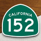 California state route 152 road sign sticker, road trip sticker, highway sign, room decor, travel sticker