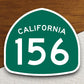 California state route 156 road sign sticker, road trip sticker, highway sign, room decor, travel sticker