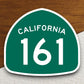 California state route 161 road sign sticker, road trip sticker, highway sign, room decor, travel sticker