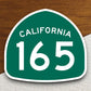 California state route 165 road sign sticker, road trip sticker, highway sign, room decor, travel sticker