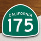 California state route 175 road sign sticker, road trip sticker, highway sign, room decor, travel sticker