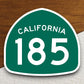 California state route 185 road sign sticker, road trip sticker, highway sign, room decor, travel sticker