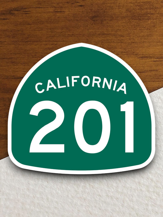 California state route 201 road sign sticker, road trip sticker, highway sign, room decor, travel sticker