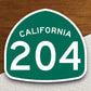 California state route 204 road sign sticker, road trip sticker, highway sign, room decor, travel sticker