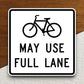 Cyclists may use full lane  road sign stickers, Room Décor Traffic Sticker, Road Sign Decoration Road Work Signs, Building Signs