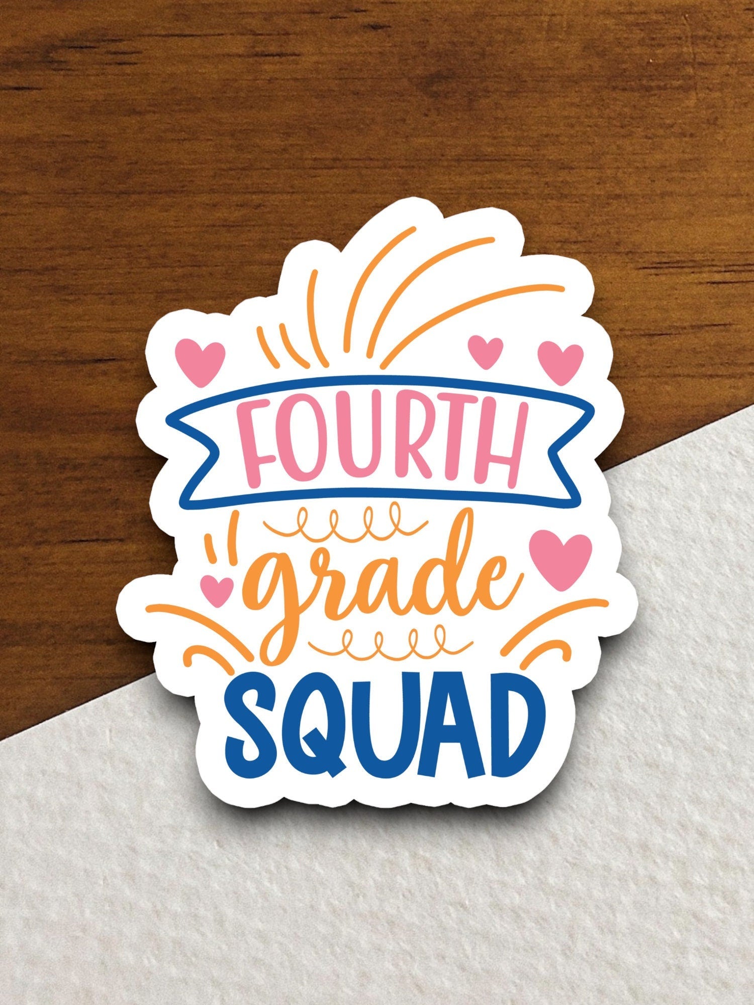 Fourth Grade Squad Sticker, Teacher Sticker, Education Sticker, School Sticker, Cute Sticker, Room Decor