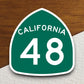 California state route 48 road sign sticker, road trip sticker, highway sign, room decor, travel sticker