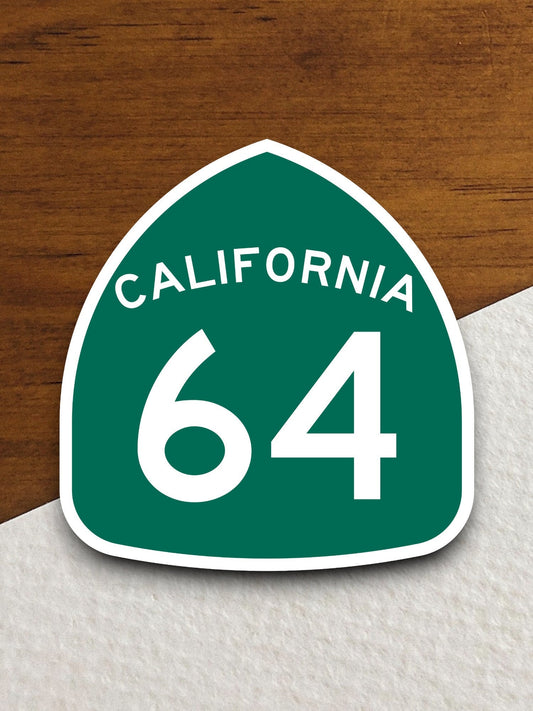 California state route 64 road sign sticker, road trip sticker, highway sign, room decor, travel sticker