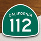 California state route 112 road sign sticker, road trip sticker, highway sign, room decor, travel sticker