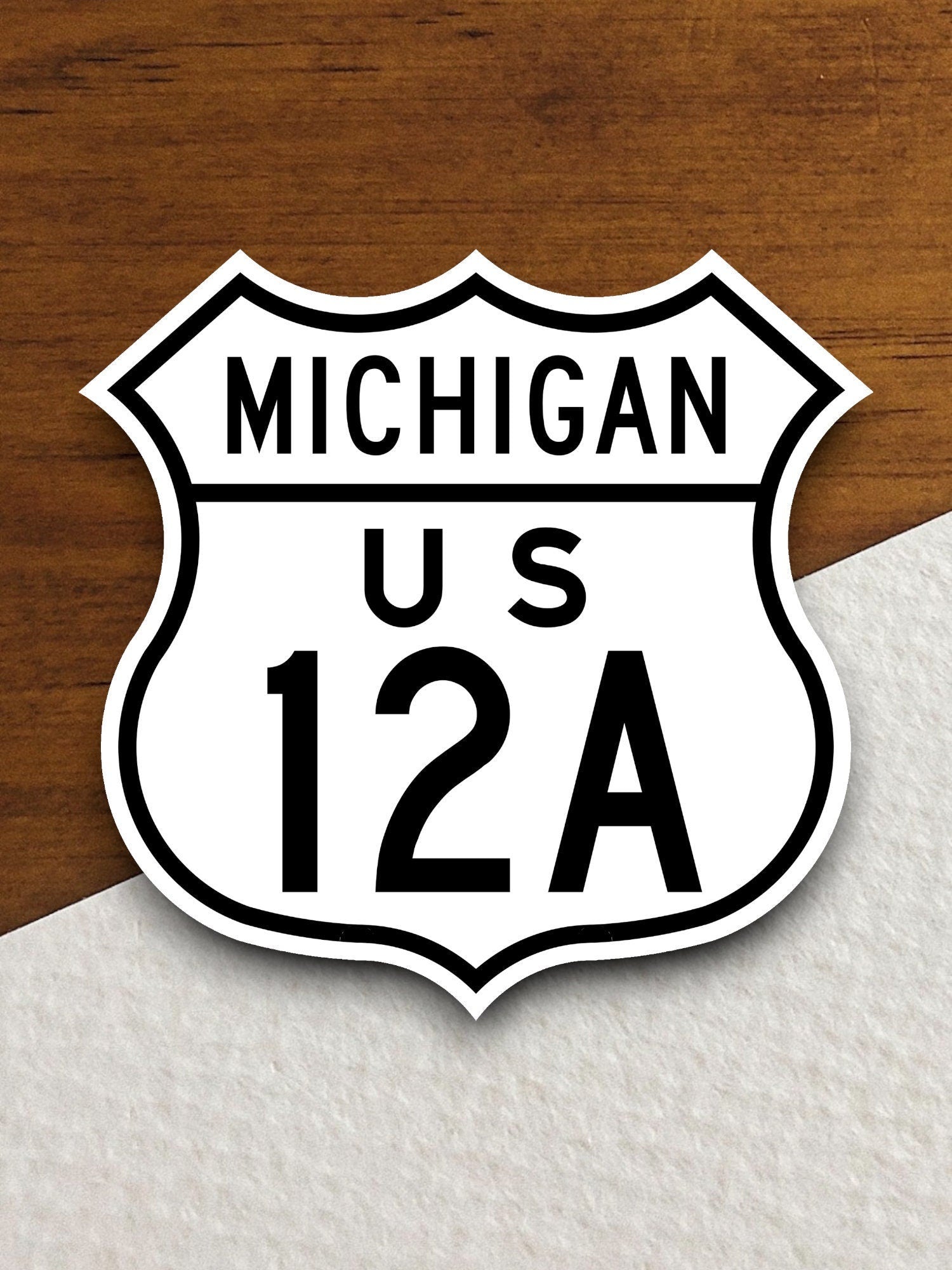 United States route 12a michigan road sign sticker, road trip sticker, highway sign, room decor, travel sticker