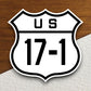 United States route 17-1 road sign sticker, road trip sticker, highway sign, room decor, travel sticker