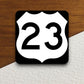 United States route 23 road sign sticker, road trip sticker, highway sign, room decor, travel sticker