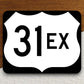 United States route 31ex road sign sticker, road trip sticker, highway sign, room decor, travel sticker