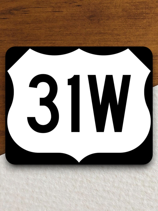 United States route 31w road sign sticker, road trip sticker, highway sign, room decor, travel sticker