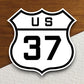 United States route 37 road sign sticker, road trip sticker, highway sign, room decor, travel sticker