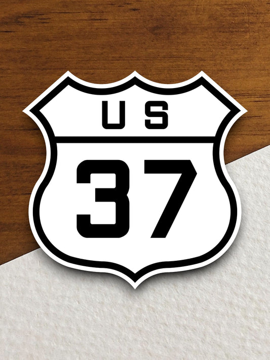 United States route 37 road sign sticker, road trip sticker, highway sign, room decor, travel sticker