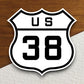 United States route 38 road sign sticker, road trip sticker, highway sign, room decor, travel sticker