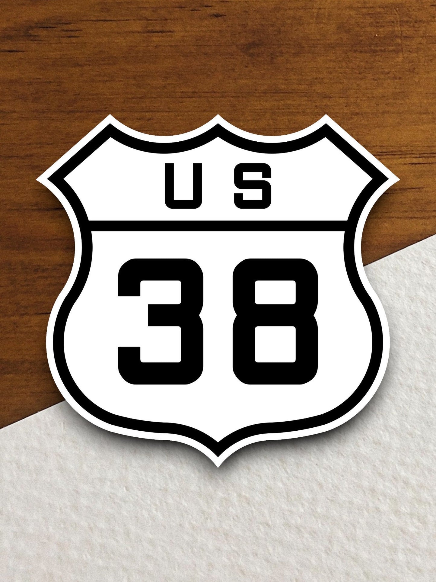 United States route 38 road sign sticker, road trip sticker, highway sign, room decor, travel sticker