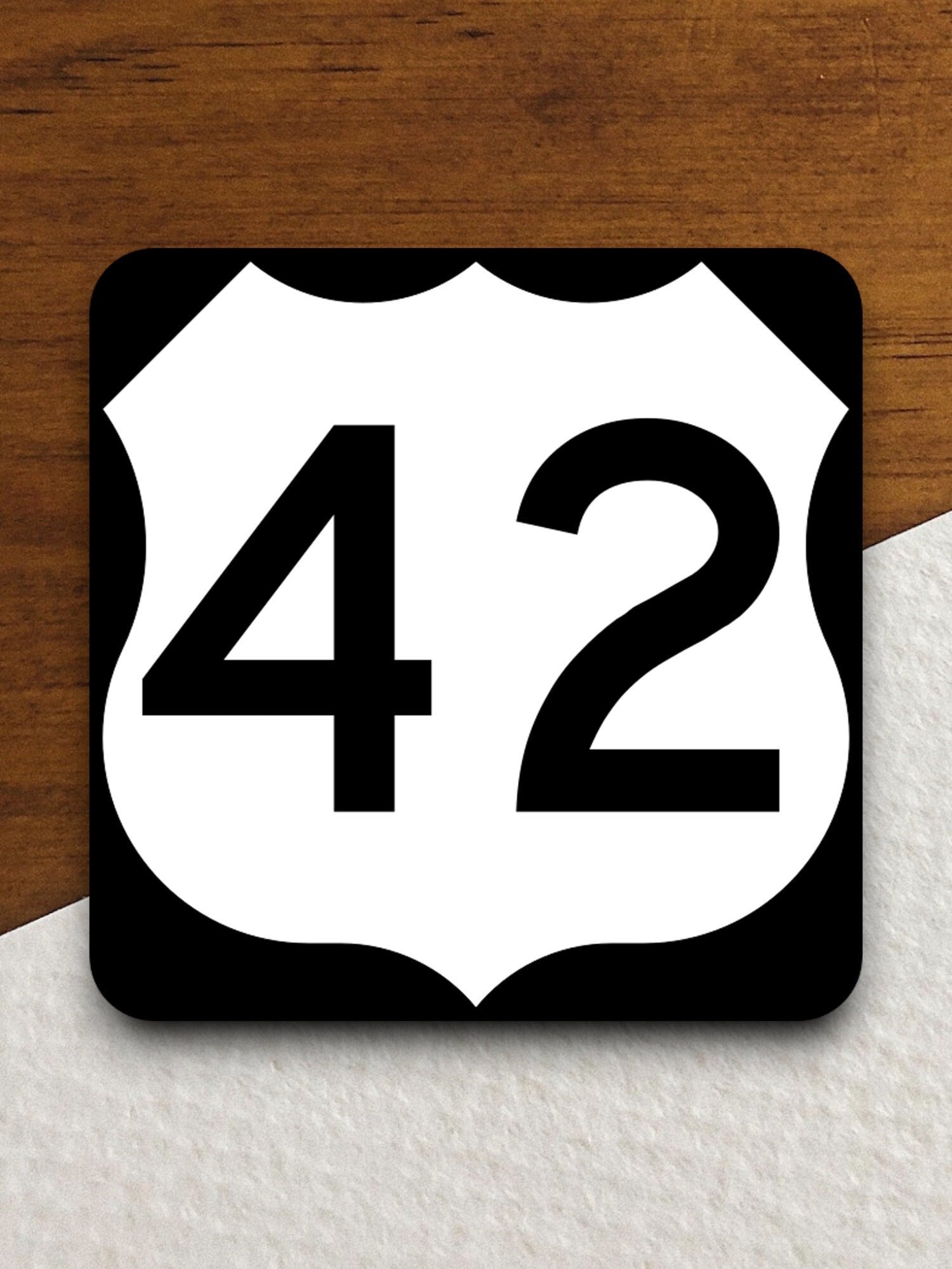 United States route 42 road sign sticker, road trip sticker, highway sign, room decor, travel sticker