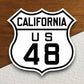 United States route 48 California road sign stickerroad sign souvenir sticker state route journal sticker, gift for him or a gift for her