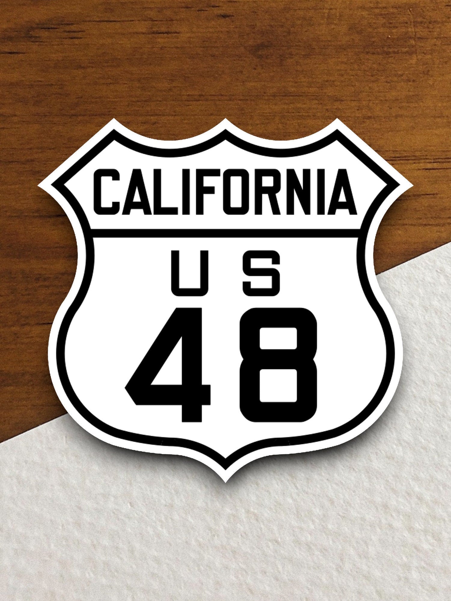 United States route 48 California road sign stickerroad sign souvenir sticker state route journal sticker, gift for him or a gift for her