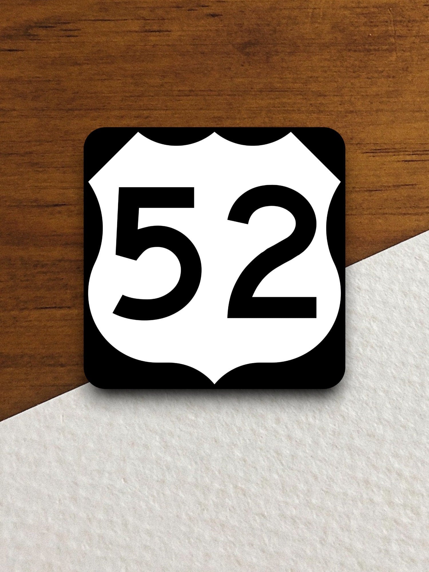 United States route 52 road sign sticker, road trip sticker, highway sign, room decor, travel sticker