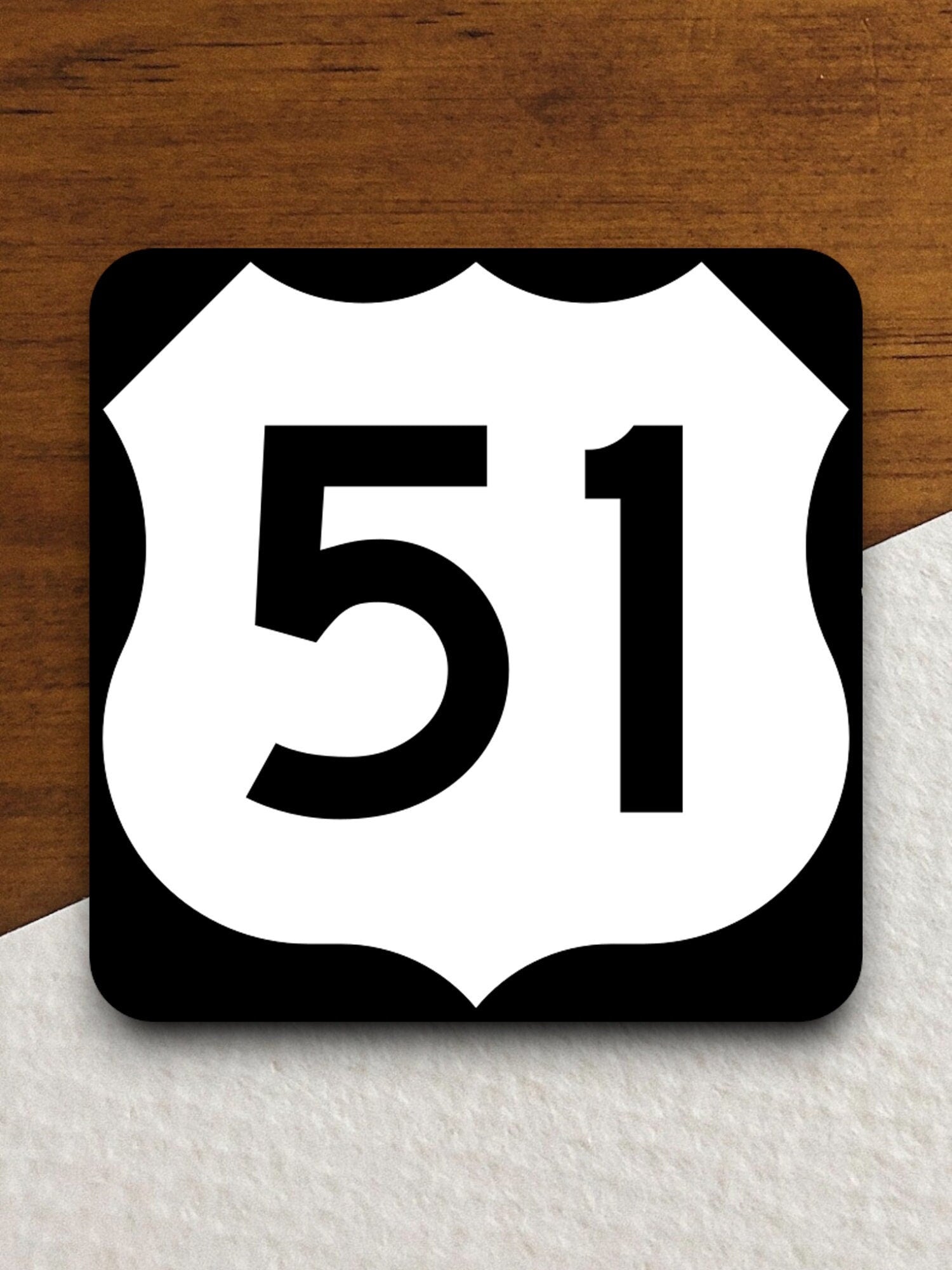 United States route 51 road sign sticker, road trip sticker, highway sign, room decor, travel sticker