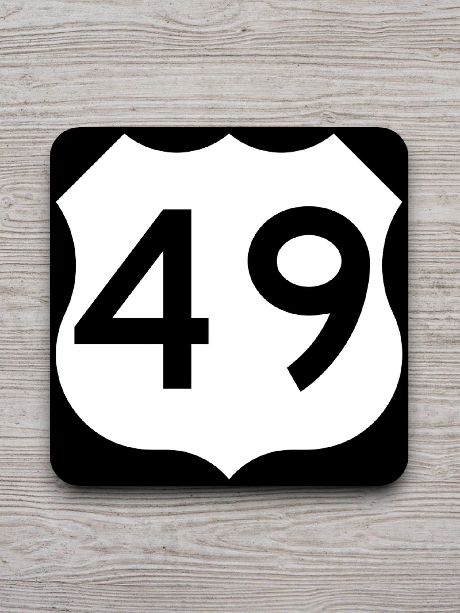 United States route 49 road sign sticker, road trip sticker, highway sign, room decor, travel sticker