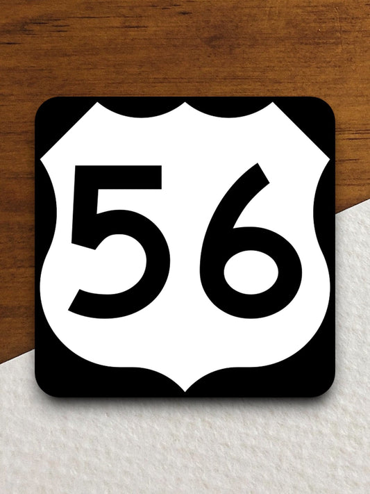 United States route 56 road sign sticker, road trip sticker, highway sign, room decor, travel sticker