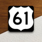 United States route 61 road sign sticker, road trip sticker, highway sign, room decor, travel sticker