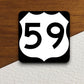 United States route 59 road sign sticker, road trip sticker, highway sign, room decor, travel sticker