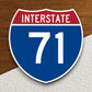 Interstate route  71 sticker, Interstate Highway Sign Expressway Stickers, Highway Sign Road Trip Sticker, Room Décor