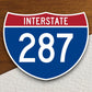 Interstate route  287 sticker, Interstate Highway Sign Expressway Stickers, Highway Sign Road Trip Sticker, Room Décor