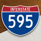 Interstate route  595 sticker, Interstate Highway Sign Expressway Stickers, Highway Sign Road Trip Sticker, Room Décor