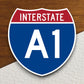 Interstate route  a1 sticker, Interstate Highway Sign Expressway Stickers, Highway Sign Road Trip Sticker, Room Décor