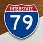 Interstate route  79 sticker, Interstate Highway Sign Expressway Stickers, Highway Sign Road Trip Sticker, Room Décor