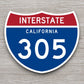 Interstate route  305 california sticker, California sticker, Interstate Highway Sign Expressway Stickers, Highway Sign Road Trip Sticker