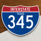 Interstate route  345 texas sticker, Texas sticker, Interstate Highway Sign Expressway Stickers, Highway Sign Road Trip Sticker, Room Décor