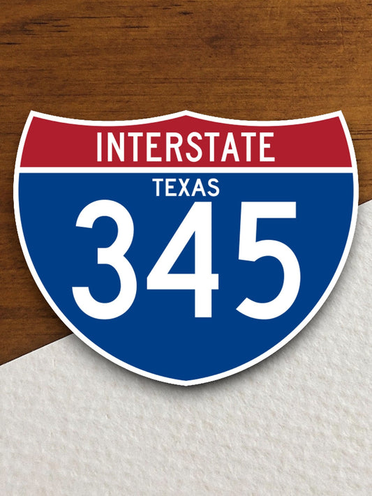 Interstate route  345 texas sticker, Texas sticker, Interstate Highway Sign Expressway Stickers, Highway Sign Road Trip Sticker, Room Décor