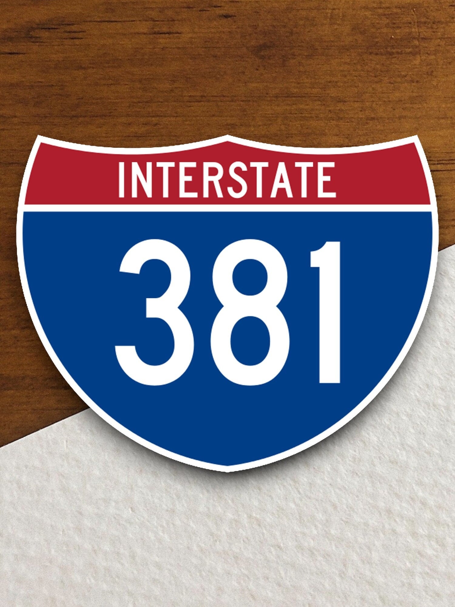 Interstate route  381 sticker, Interstate Highway Sign Expressway Stickers, Highway Sign Road Trip Sticker, Room Décor