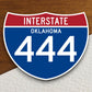 Interstate route  444 oklahoma sticker, Interstate Highway Sign Expressway Stickers, Highway Sign Road Trip Sticker, Room Décor