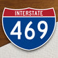 Interstate route  469 sticker, Interstate Highway Sign Expressway Stickers, Highway Sign Road Trip Sticker, Room Décor