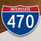 Interstate route  470 sticker, Interstate Highway Sign Expressway Stickers, Highway Sign Road Trip Sticker, Room Décor