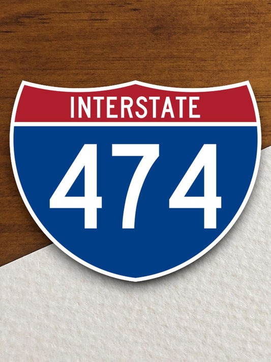 Interstate route  474 sticker, Interstate Highway Sign Expressway Stickers, Highway Sign Road Trip Sticker, Room Décor