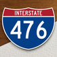 Interstate route  476 sticker, Interstate Highway Sign Expressway Stickers, Highway Sign Road Trip Sticker, Room Décor