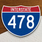 Interstate route  478 sticker, Interstate Highway Sign Expressway Stickers, Highway Sign Road Trip Sticker, Room Décor