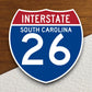 Interstate route  26 south carolina sticker, Interstate Highway Sign Expressway Stickers, Highway Sign Road Trip Sticker, Room Décor