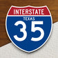 Interstate route  35 texas sticker, Texas sticker, Interstate Highway Sign Expressway Stickers, Highway Sign Road Trip Sticker, Room Décor